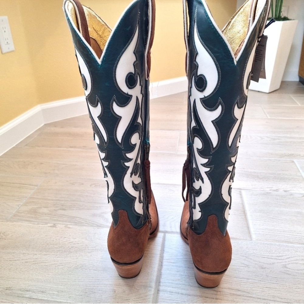 Ariat Brown and White Western Heeled Boots